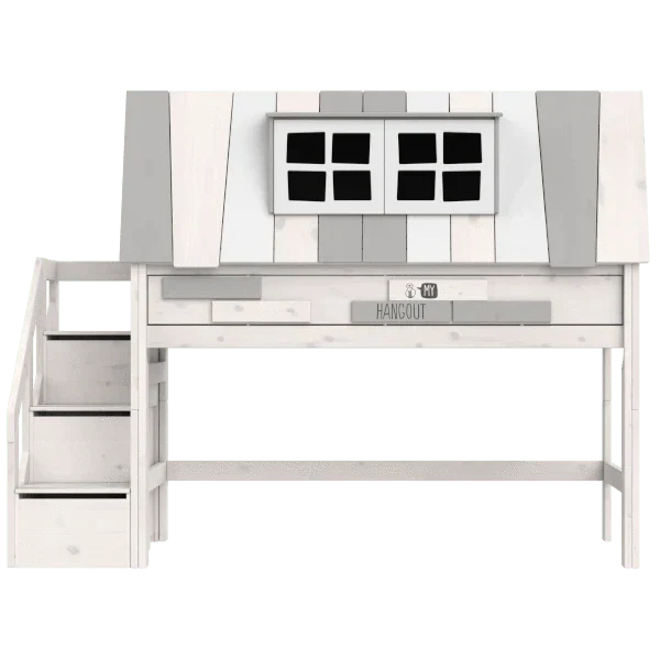 Lifetime Kidsrooms Hochbett mit Treppe 128 cm - My Hangout Whitewash