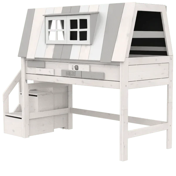 Lifetime Kidsrooms Hochbett mit Treppe 128 cm - My Hangout Whitewash