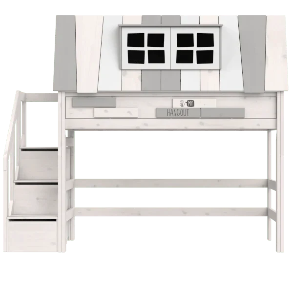 Lifetime Kidsrooms Hochbett mit Treppe 152 cm - My Hangout Whitewash