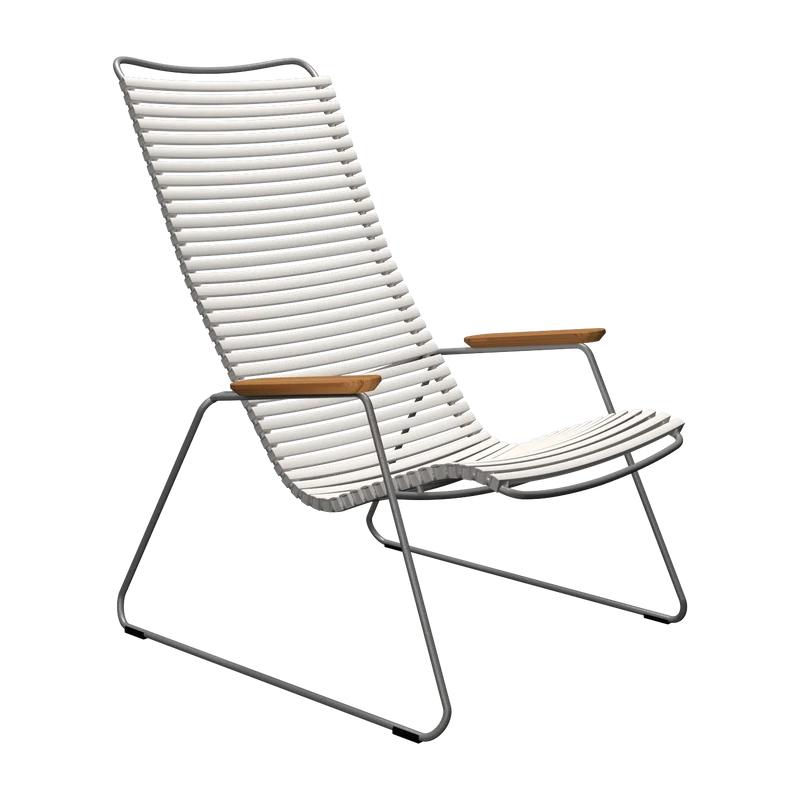Fauteuil lounge en métal et plastique blanc 78x72x77cm Click - Houe