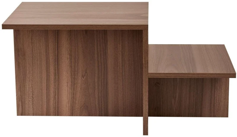 Table basse assymétrique en bois foncé 80x40cm Harmony - Home Design