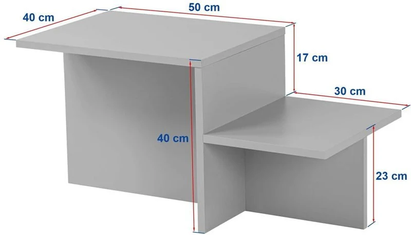 Table basse assymétrique en bois foncé 80x40cm Harmony - Home Design
