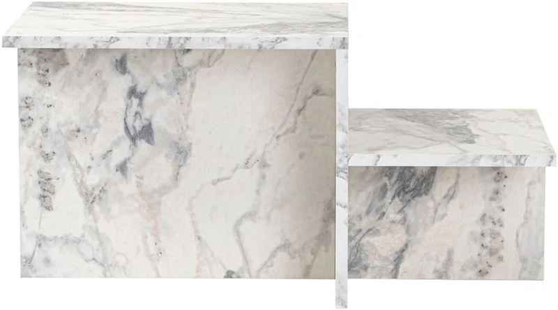 Table basse asymétrique effet marbre 80x40cm Harmony - Home Design