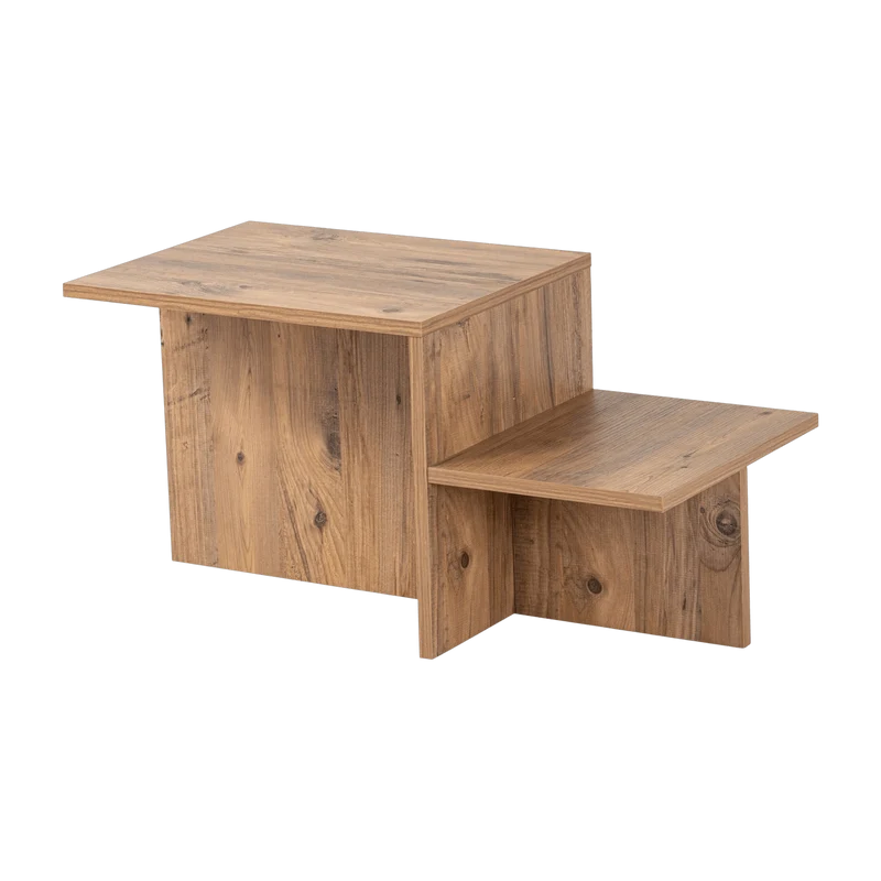 Table basse asymétrique en bois 80x40cm Harmony - Home Design