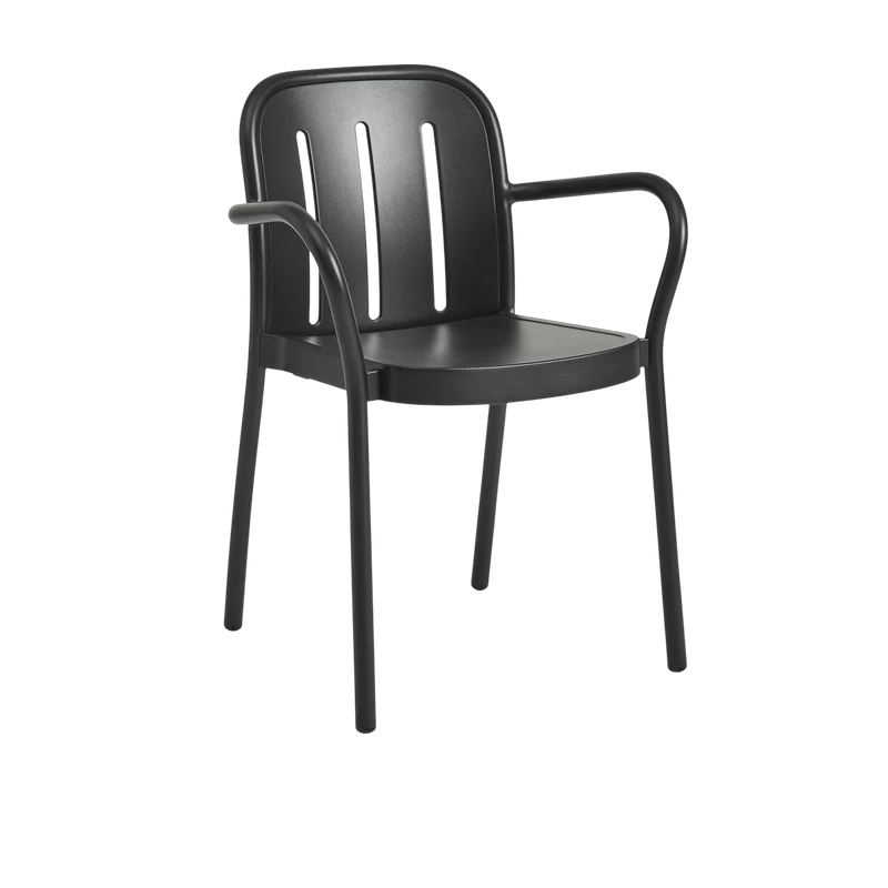 Chaise de jardin avec accoudoirs en métal anthracite Deville - HAY