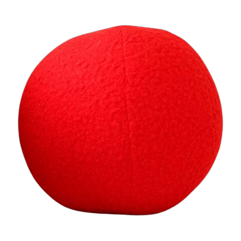 Coussin en tissu bouclé rouge 20xcm Teddy - Home Design