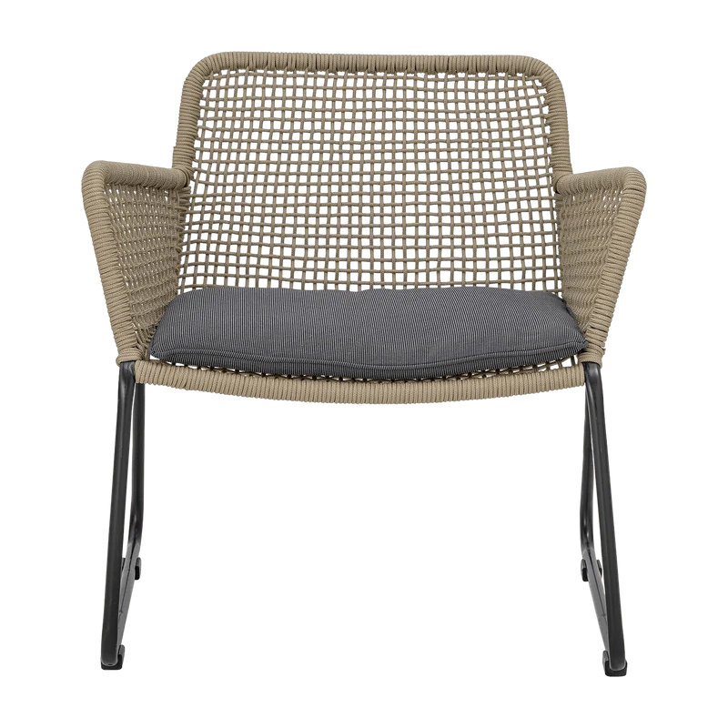 Chaise lounge en corde marron et métal Mundo - Bloomingville