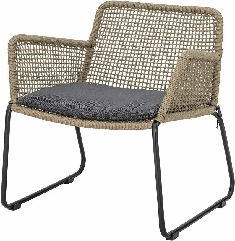 Chaise lounge en corde marron et métal Mundo - Bloomingville