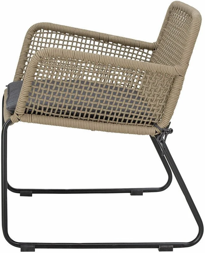 Chaise lounge en corde marron et métal Mundo - Bloomingville