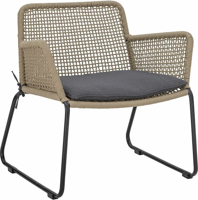 Chaise lounge en corde marron et métal Mundo - Bloomingville