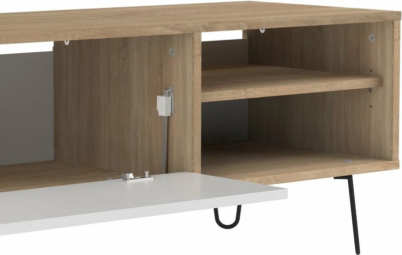Meuble tv blanc et chêne Aero - TEMAHOME