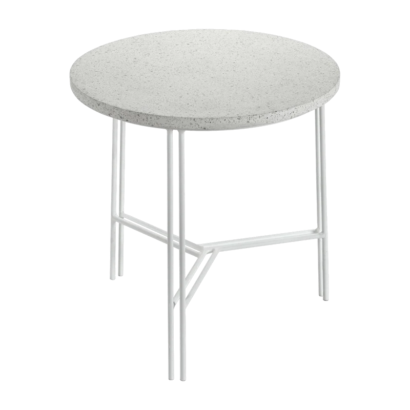 Table blanche d'appoint en terrazzo et métal 40 x 40 cm A. Sciortino - Serax