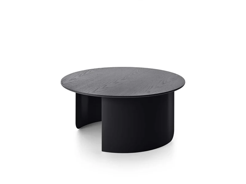 Table basse ronde en bois et acier noir 75x35cm Plateau - Fest Amsterdam