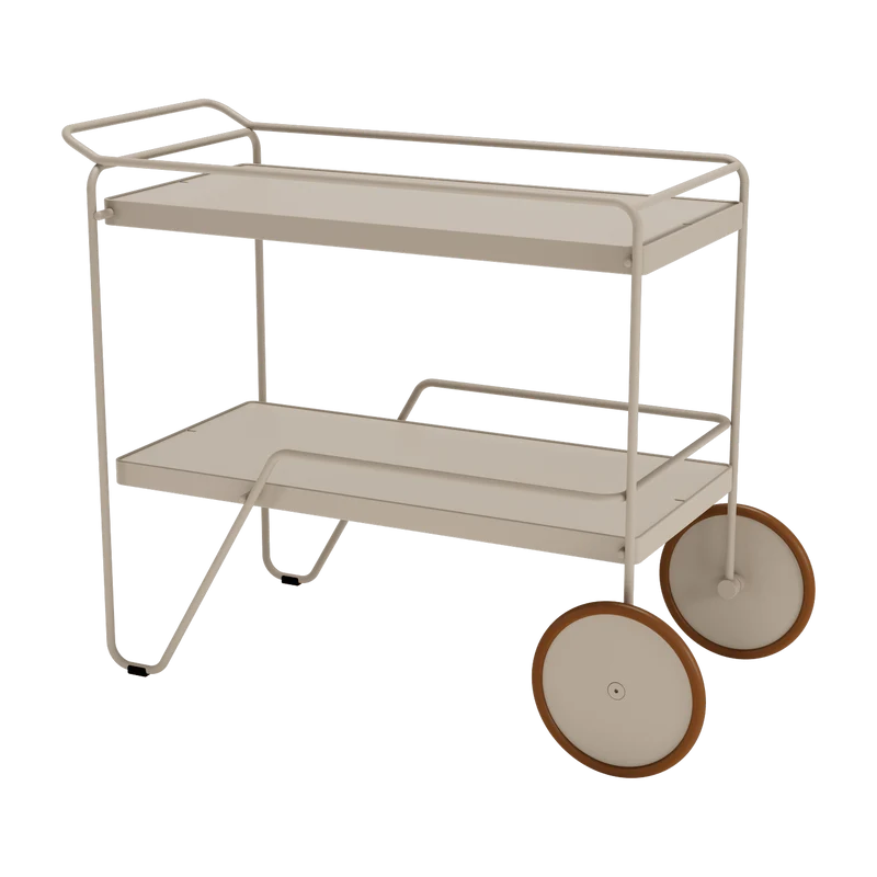 Chariot en aluminium et acier beige 75,5x95x46cm Click - Houe