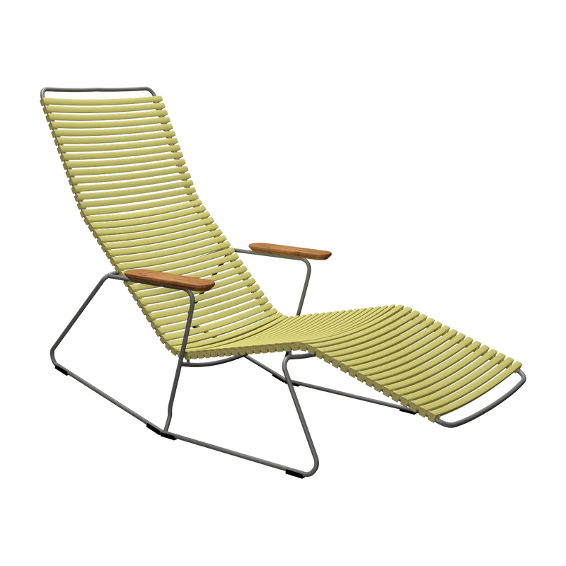 Chaise longue en métal et plastique jaune citron 136,5x66x93cm Click - Houe