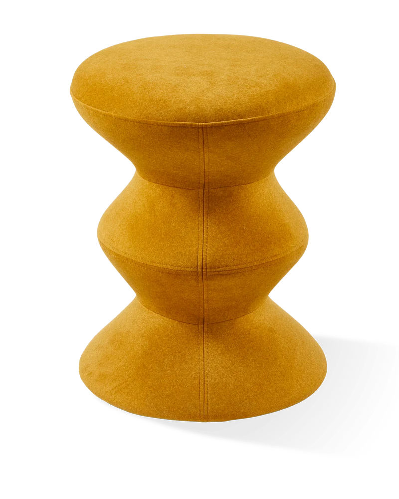 Tabouret en tissu jaune Soft 36x47cm Zig Zag - Pols Potten