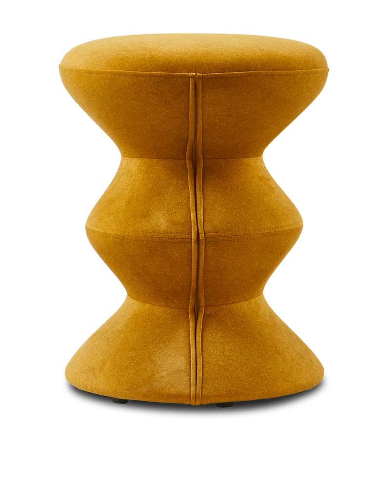 Tabouret en tissu jaune Soft 36x47cm Zig Zag - Pols Potten