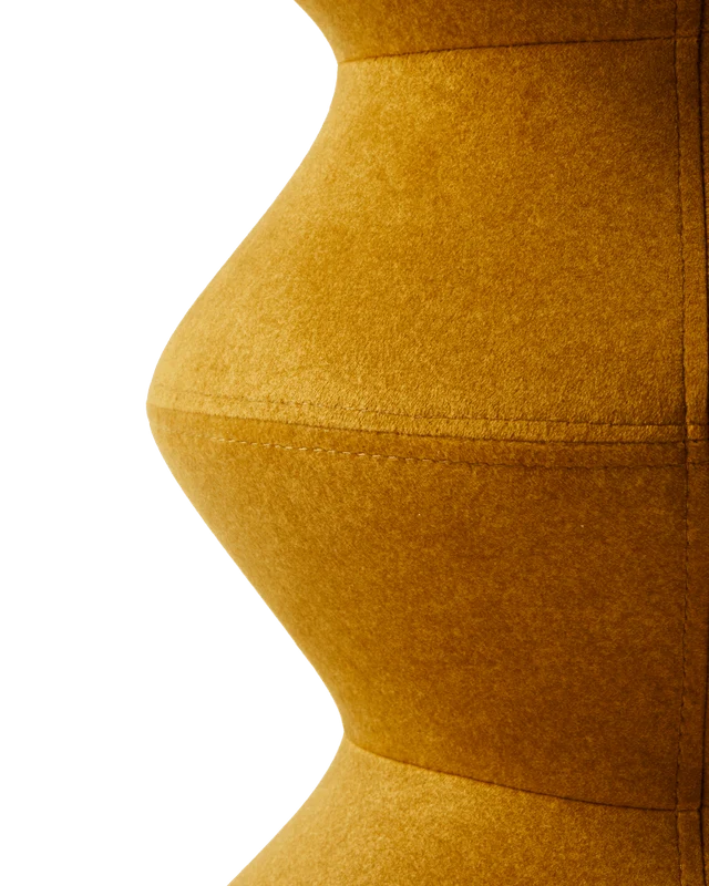 Tabouret en tissu jaune Soft 36x47cm Zig Zag - Pols Potten