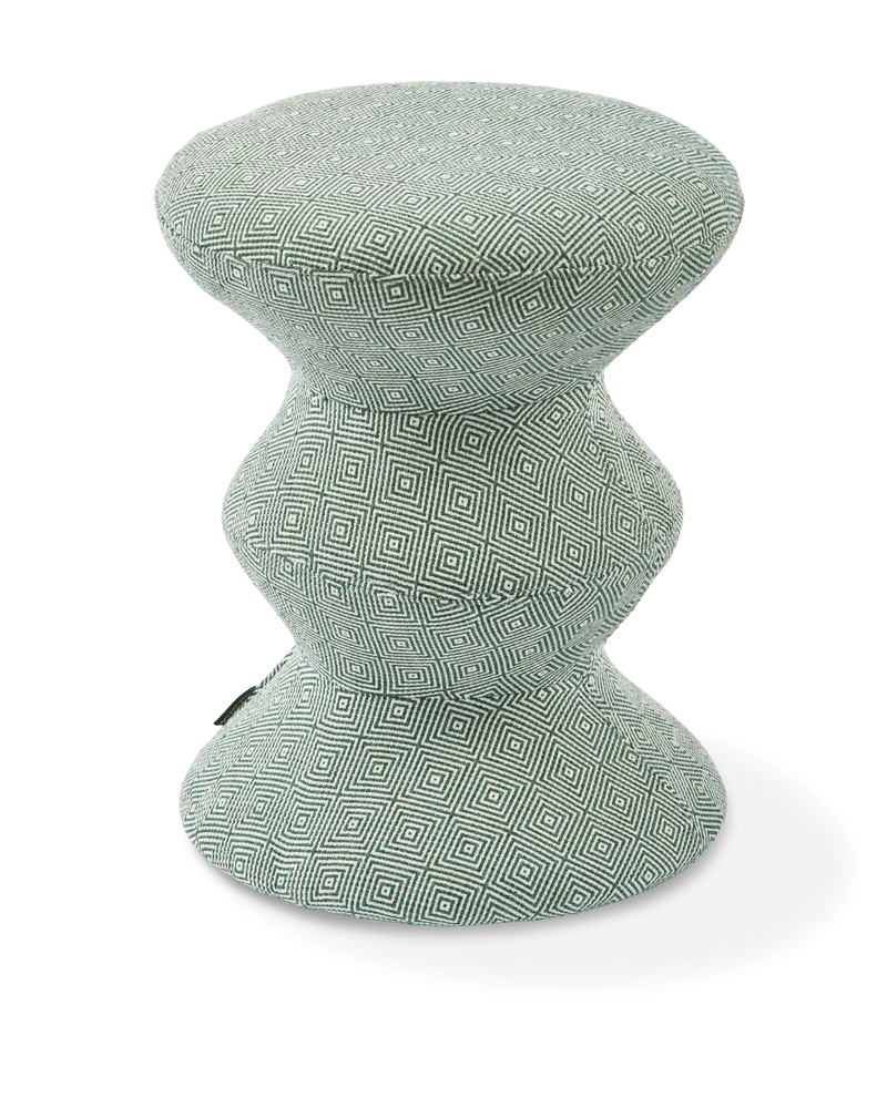 Tabouret en tissu vert clair Soft 36x47cm Zig Zag - Pols Potten
