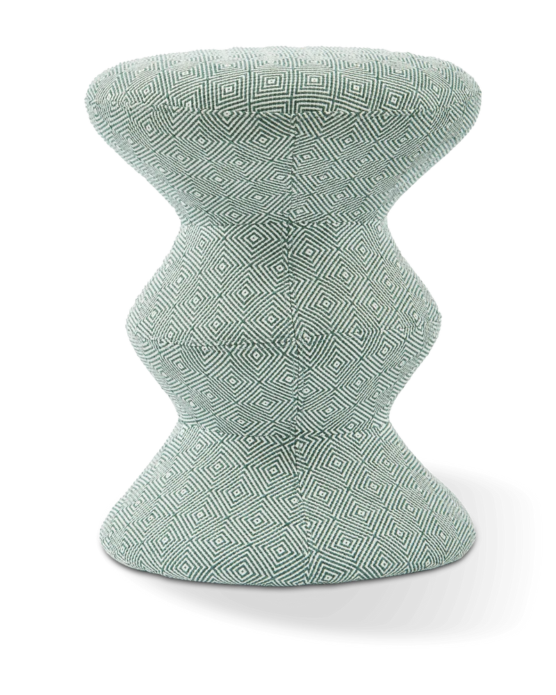 Tabouret en tissu vert clair Soft 36x47cm Zig Zag - Pols Potten