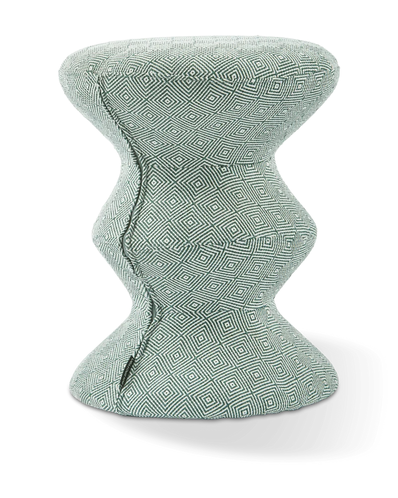 Tabouret en tissu vert clair Soft 36x47cm Zig Zag - Pols Potten