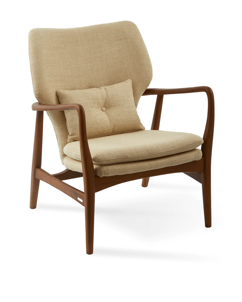 Fauteuil en tissu beige et bois de frêne Smooth Peggy - Pols Potten