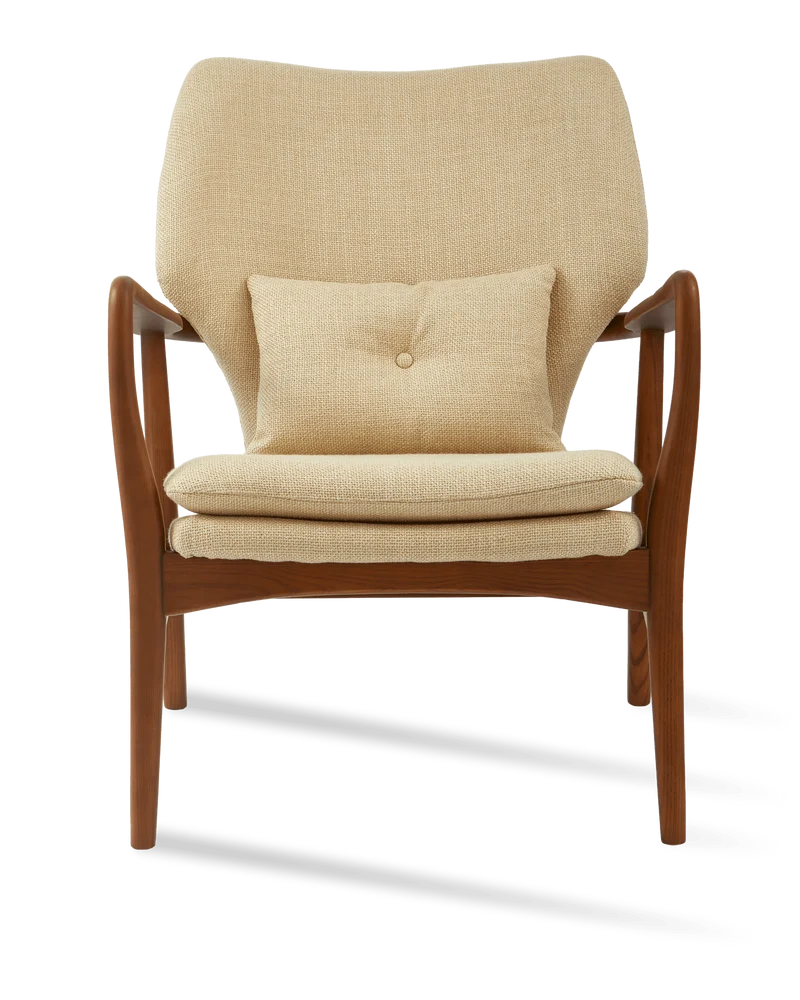 Fauteuil en tissu beige et bois de frêne Smooth Peggy - Pols Potten