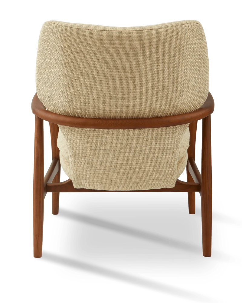 Fauteuil en tissu beige et bois de frêne Smooth Peggy - Pols Potten