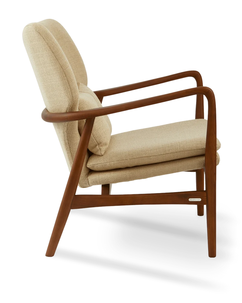 Fauteuil en tissu beige et bois de frêne Smooth Peggy - Pols Potten