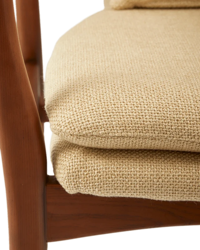 Fauteuil en tissu beige et bois de frêne Smooth Peggy - Pols Potten