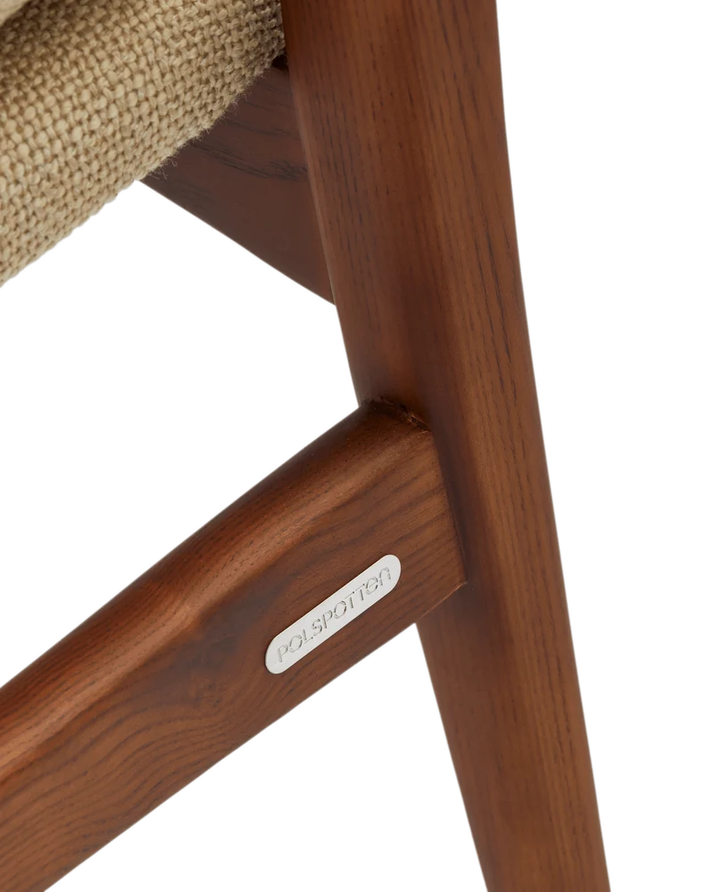 Fauteuil en tissu beige et bois de frêne Smooth Peggy - Pols Potten