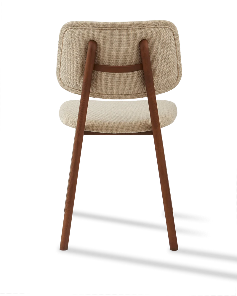 Chaise de salle à manger en tissu beige et bois de frêne Smooth Happy Days - Pols Potten