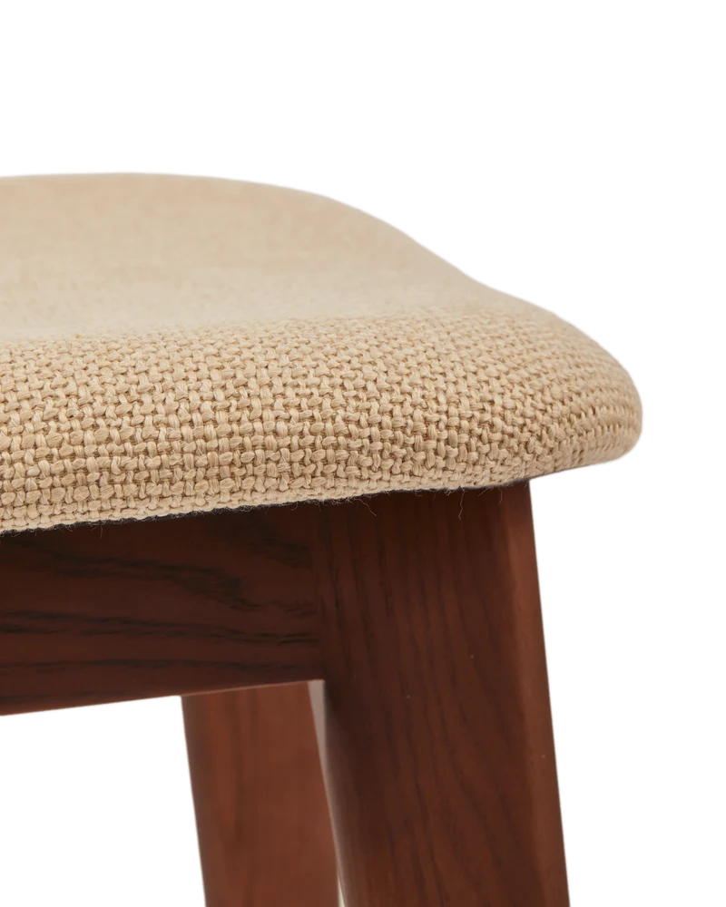 Chaise de salle à manger en tissu beige et bois de frêne Smooth Happy Days - Pols Potten