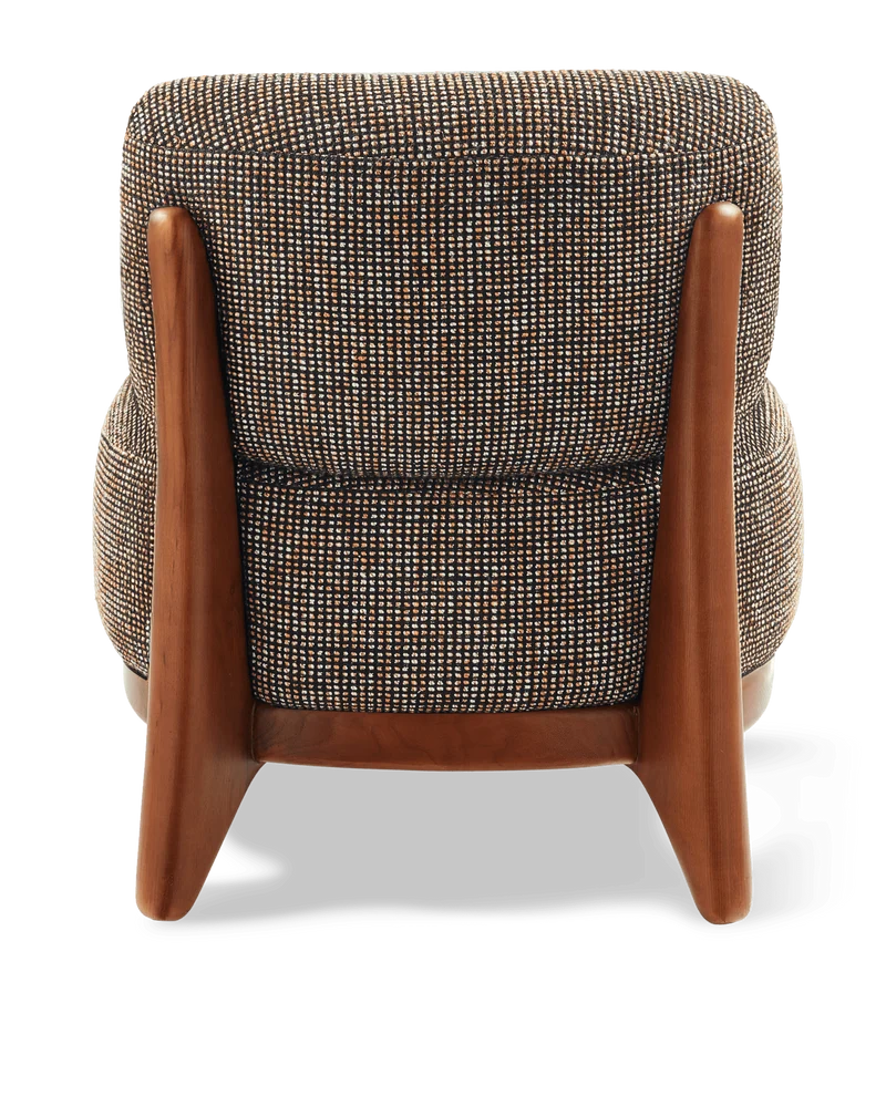 Fauteuil rond en tissu marron et bois de frêne Speckled Fizz - Pols Potten