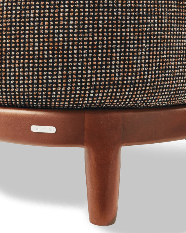 Fauteuil rond en tissu marron et bois de frêne Speckled Fizz - Pols Potten