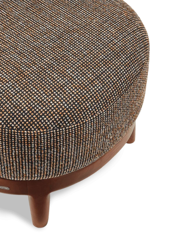 Fauteuil rond en tissu marron et bois de frêne Speckled Fizz - Pols Potten