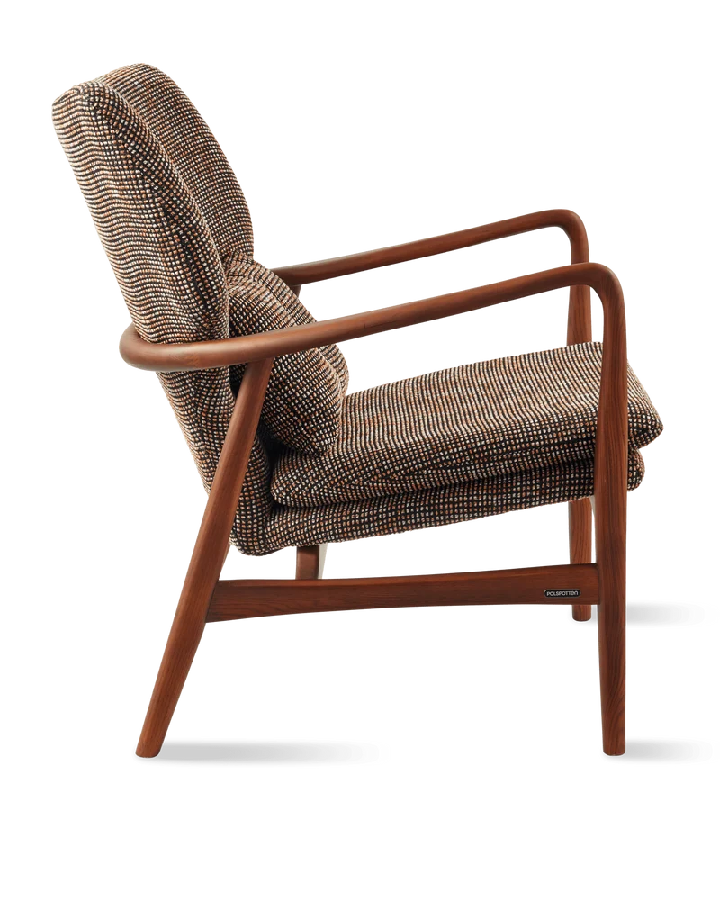 Fauteuil en tissu à motif marron et bois de frêne Speckled Peggy - Pols Potten