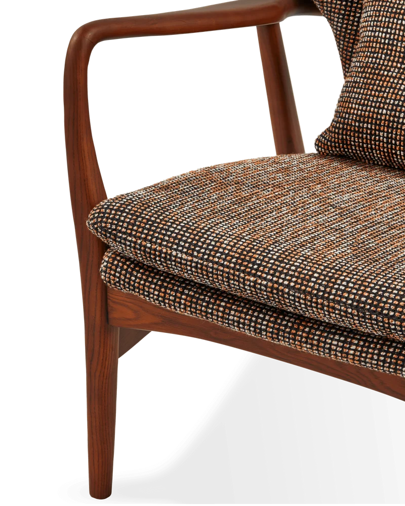 Fauteuil en tissu à motif marron et bois de frêne Speckled Peggy - Pols Potten