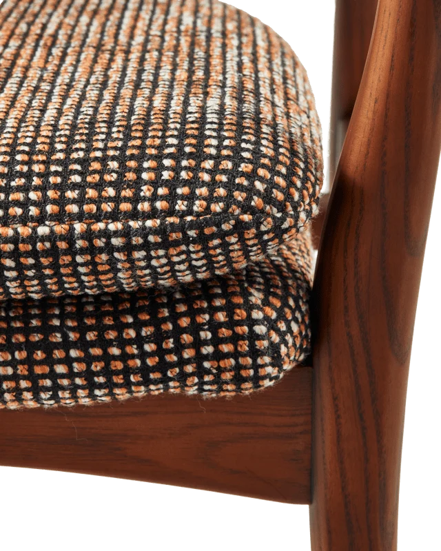 Fauteuil en tissu à motif marron et bois de frêne Speckled Peggy - Pols Potten