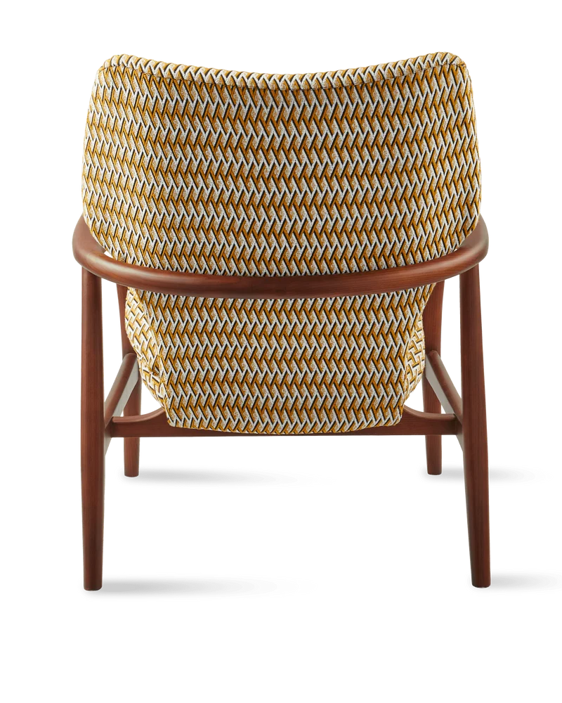 Fauteuil en tissu à motif jaune et bois de frêne Geo Peggy - Pols Potten