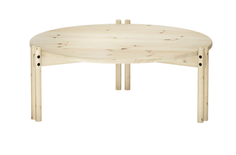 Table basse ronde en pin 80x32cm Sticks - Karup Design