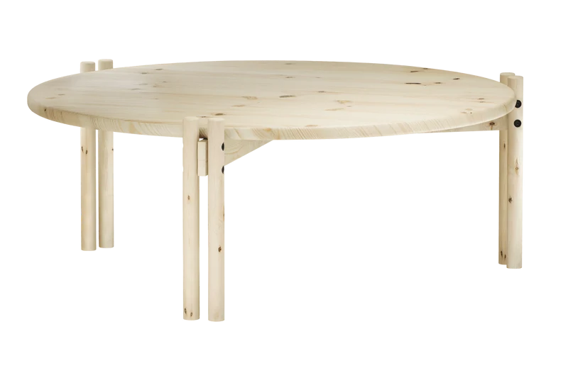 Table basse ronde en pin 80x32cm Sticks - Karup Design