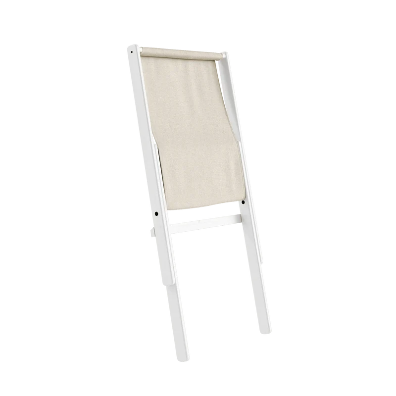 Chaise pliante en hêtre blanc et matelas en coton lin 65x88x75cm Boogie raw - Karup Design