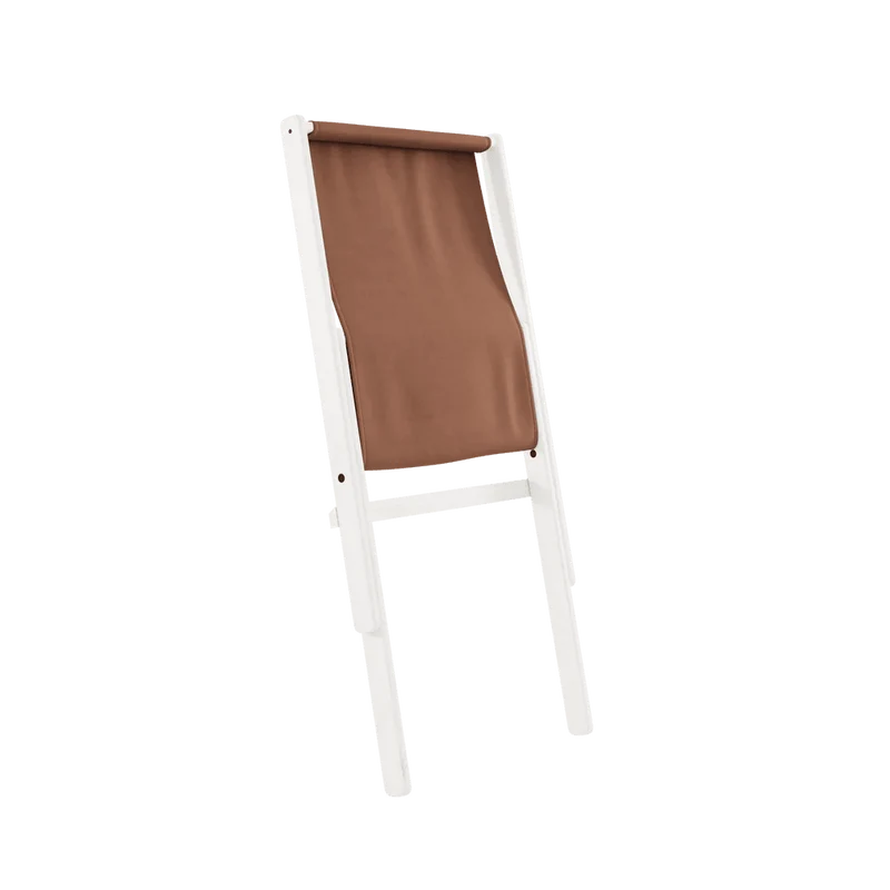 Chaise pliante en hêtre blanc et matelas en coton marron argile 65x88x75cm Boogie raw - Karup Design
