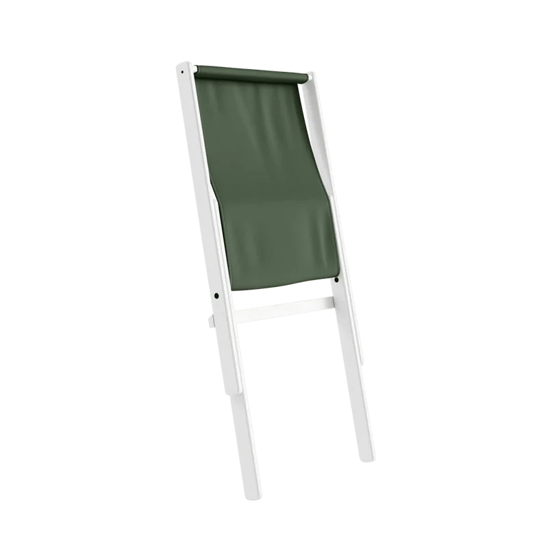 Chaise pliante en hêtre blanc et matelas en coton vert olive 65x88x75cm Boogie raw - Karup Design
