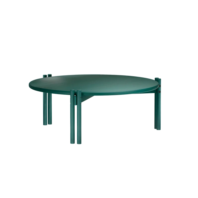 Table basse ronde en pin vert 80x32cm Sticks - Karup Design