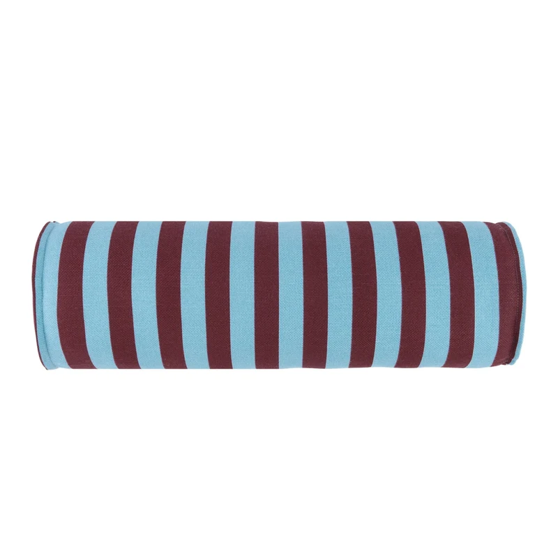 Coussin traversin en coton à carreaux rouge bordeaux et bleu 50 x 18 x 18 cm Vibes - Nobodinoz