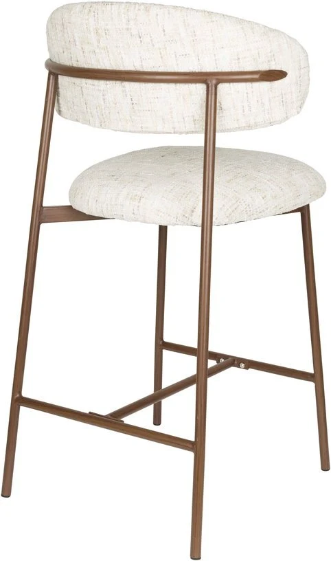 Chaise de bar en tissu blanc 65cm Finn - The Cool Republic