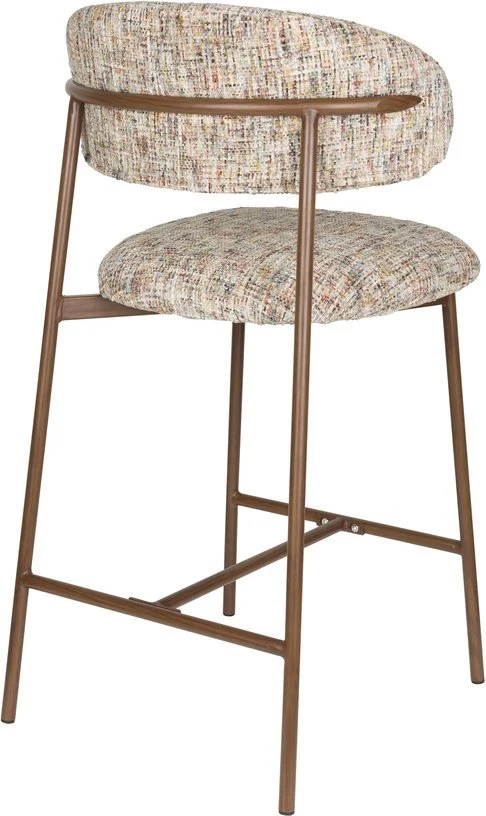 Chaise de bar en tissu beige 65cm Finn - The Cool Republic