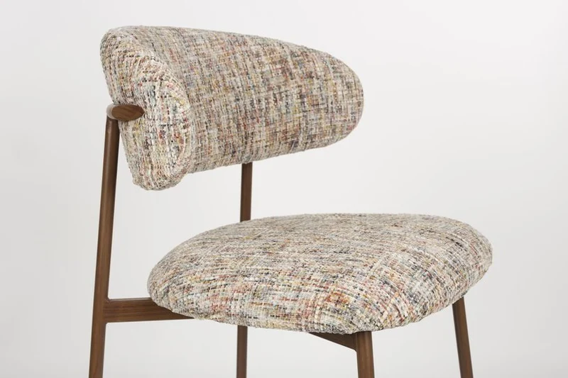 Chaise de bar en tissu beige 65cm Finn - The Cool Republic